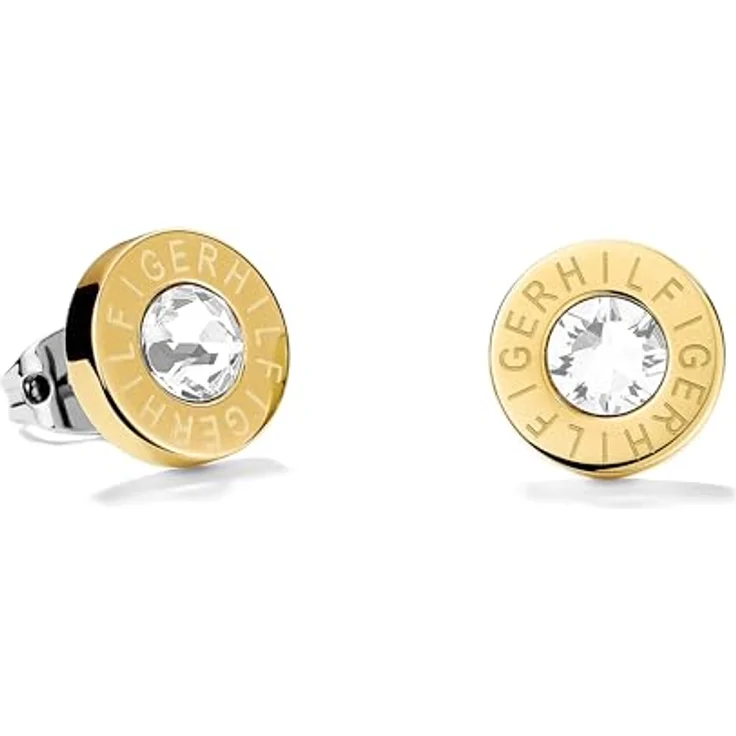 Tommy Hilfiger Jewelry Damen-Ohrstecker Classic Signature, Edelstahl IP gold mit Swarovski-Kristallen, 2700753 – Bild 1