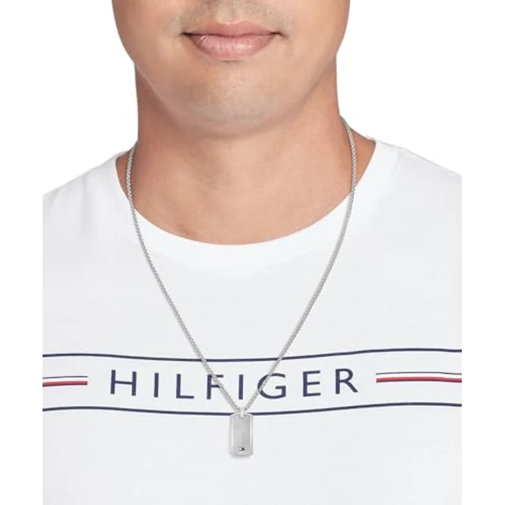 Tommy Hilfiger Jewelry Halskette für Herren, Edelstahl mit gravierter Plakette und Karabinerverschluss, 55,88 cm, auch in Gold und Schwarz erhältlich – Bild 3