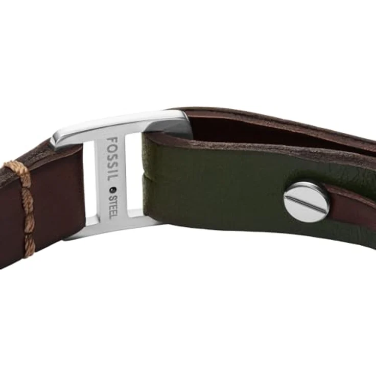 Fossil Machine Herren Armband, Mehrfarbig aus Leder mit mattem Finish und sicherem Steckverschluss, JF04963040 – Bild 3