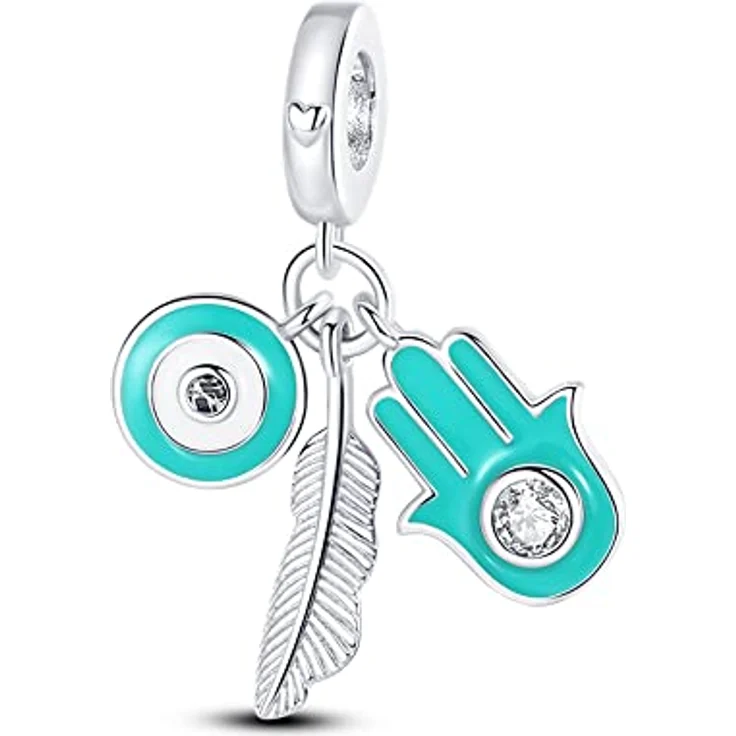 Pandach Charm Anhänger für Armband, 925 Sterling Silber mit Zirkonia-Steinen, kompatibel mit europäischen Armbändern und Halsketten für Frauen und Mädchen – Bild 1