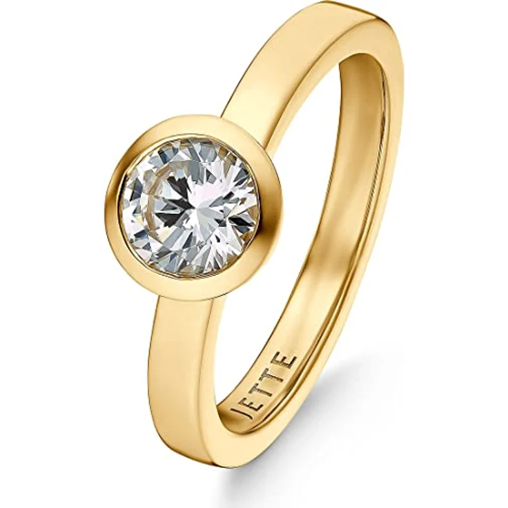 JETTE Damen-Damenring 925er Silber mit 1 Farbstein, Gelbgold 32004875 – Bild 1