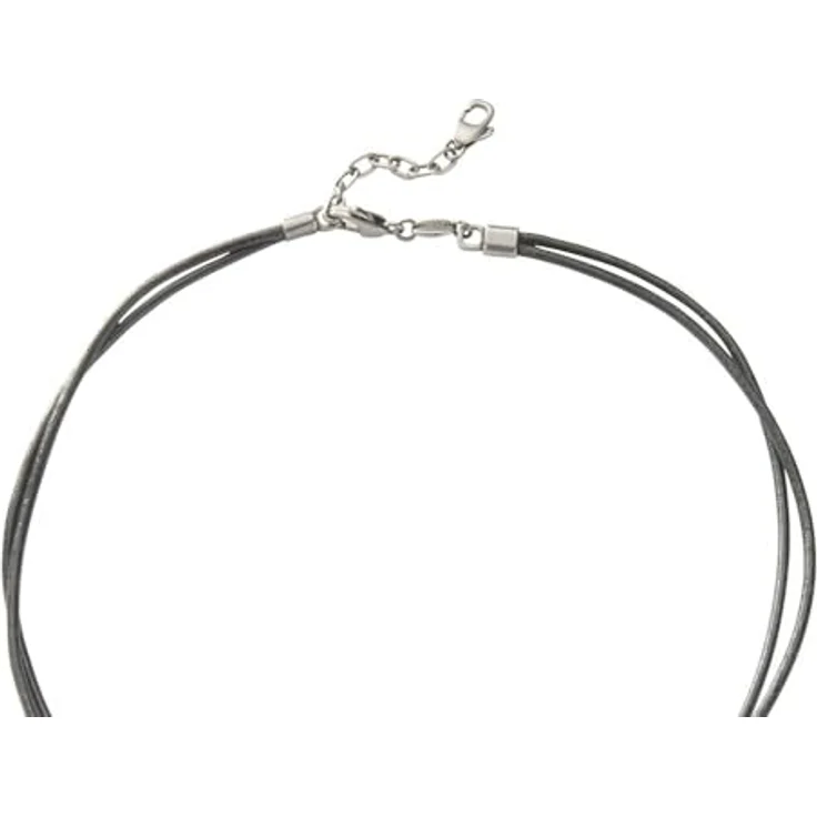 Fossil Herren Collier aus Edelstahl und Leder, 42 cm + 5 cm Verlängerung, Anhänger in Haifischzahn-Design, schwarz – Bild 5