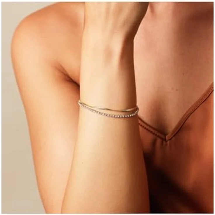 Guido Maria Kretschmer Damen-Armband Edelstahl mit Zirkon, One Size, zeitloses Design – Bild 2