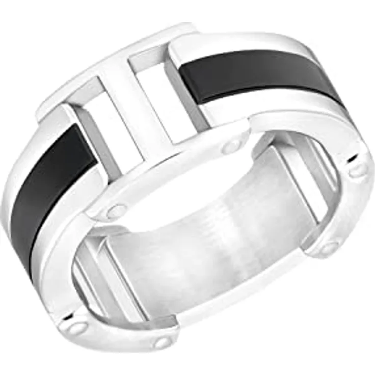 s.Oliver Herren Ring Edelstahl, Bicolor, gravierbar, in Geschenkbox, 2035800
