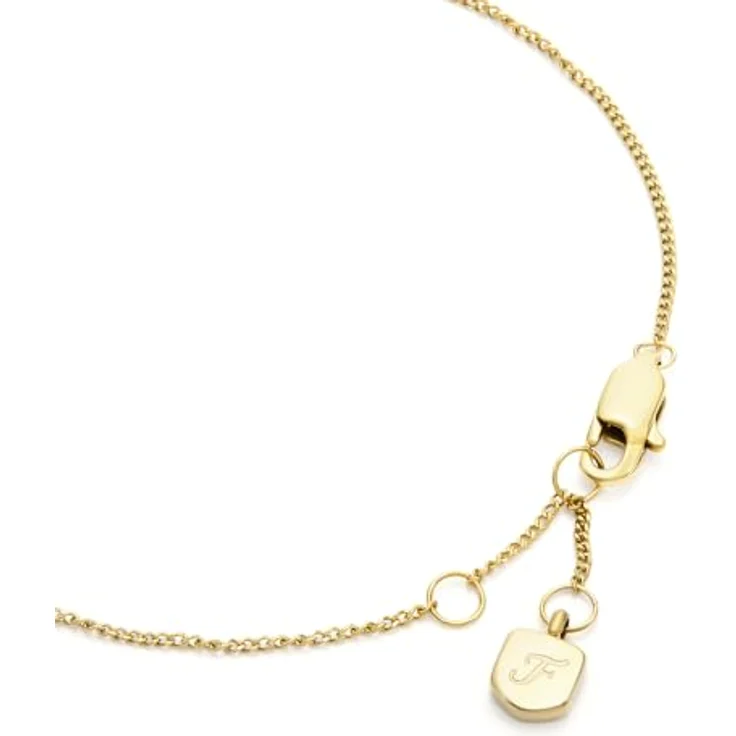FOSSIL Damen Edelstahl Kettenarmband mit Karabinerverschluss, gold, 16,5 cm, schmal – Bild 4