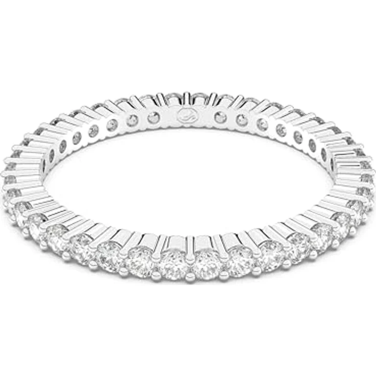 Swarovski Matrix Vittore Ring, Damenring mit Rundschliff, Weiß, Silberfarbenes Finish – Bild 1