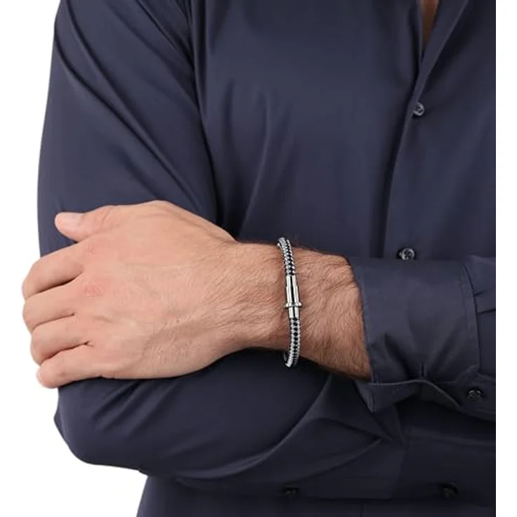 JOOP! Herren Armband Edelstahl, 21 cm lang mit Gewindeverschluss, in Schmuck Geschenk Box – Bild 2
