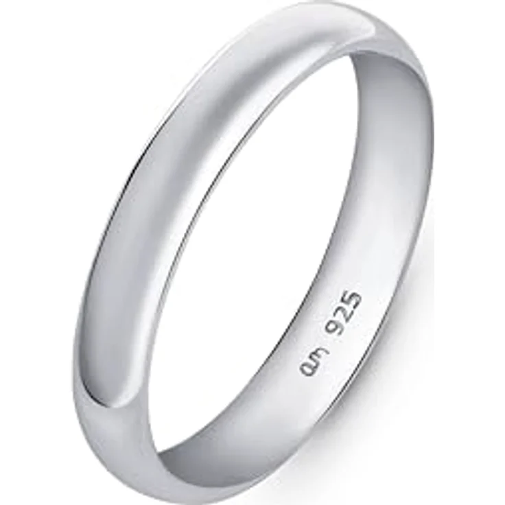 Amberta Hochzeitsringe 925 Sterling Silber, Eheringe für Paare mit Gelbgold- oder Roségold-Beschichtung, 3.5 mm, Ringgröße 48.7 – Bild 1