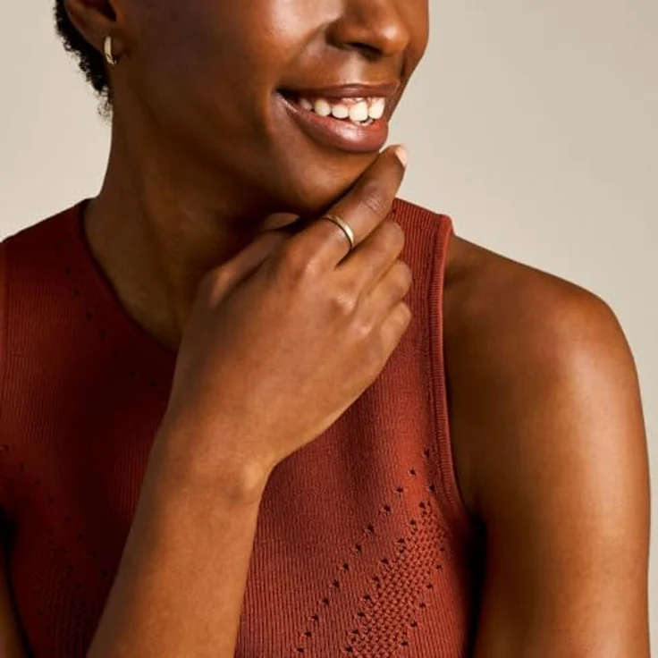 Fossil Damenring aus Edelstahl, Größe 8, Senfgold, polierte Oberfläche – Bild 3