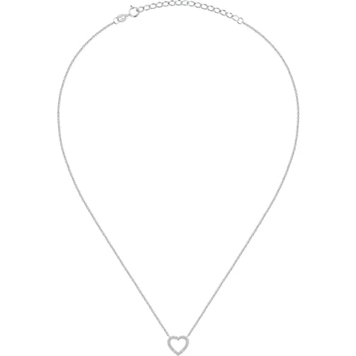 FAVS Damen-Halskette 925er Silber mit 40 Zirkonia, One Size – Bild 3