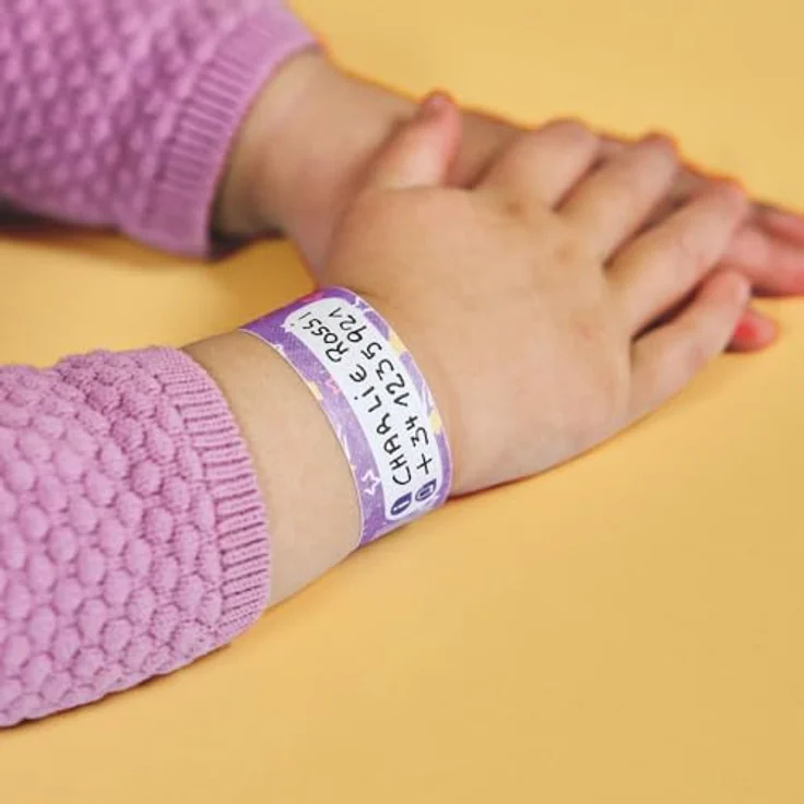 COLOP Marky SOS Armbänder, 10 Stück, reißfest und wasserfest mit beschreibbarem Platz für Namen und Telefonnummern – Bild 6