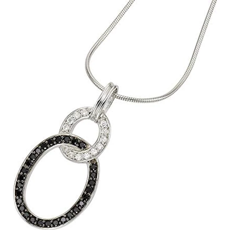 Celesta Damen-Halskette 925/- Sterling Silber, 42 + 5 cm, Glänzend, Zirkonia weiß, inkl. Etui – Bild 2