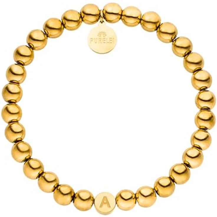 Purelei Buchstaben Armband Anxiety – Wasserfestes, Verstellbares Edelstahlarmband für Damen – Individueller Schmuck mit Bedeutung