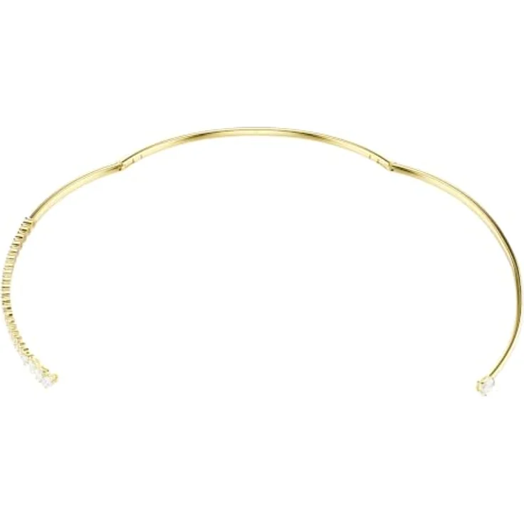 Swarovski Mesmera Halskette, gemischter Schnitt aus 18 Karat Gold-Finish, weiß, Größe L, 39.3 cm – Bild 4