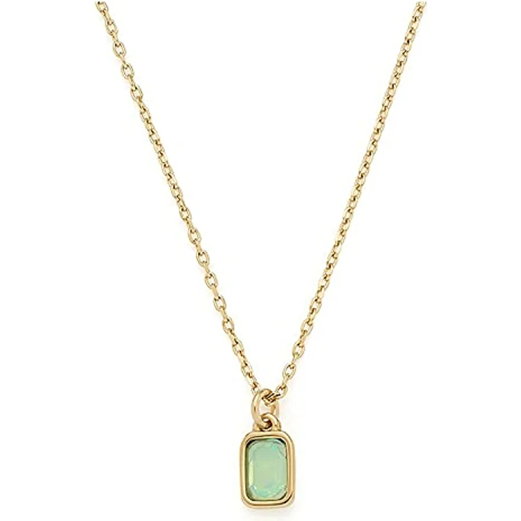 JEWELS BY LEONARDO Halskette Ciao Sofia • goldfarbene Ankerkette aus Edelstahl mit mintgrünem Glaskristall • 42-47 cm Länge • Geschenk Damen Schmuck • 021651 – Bild 2