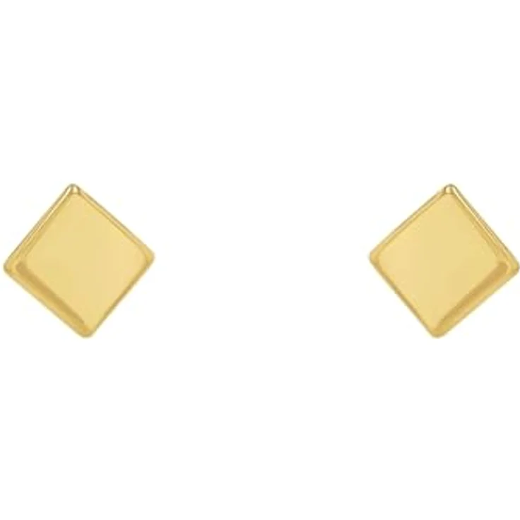 Amor Paar Ohrstecker, Unisex Echtschmuck aus 375 Gold, quadratische Rauten-Ohrringe, ca. 3 mm – Bild 2
