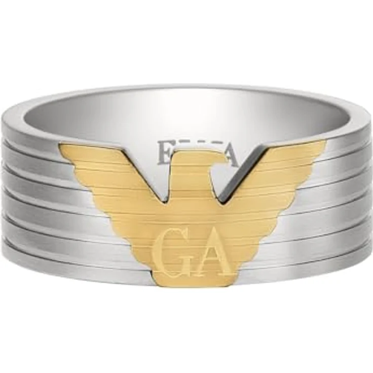 EMPORIO ARMANI Damenring, Zweifarbig, Gebürstet, Größe 10 aus rostfreiem Stahl – Bild 2