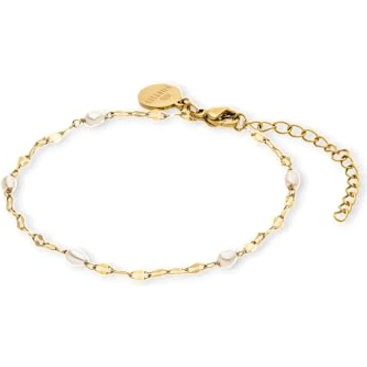 Purelei Delicate Pearl Armband für Damen, Edelstahl Armband mit Süßwasserperlen, verstellbar in Gold – Bild 1