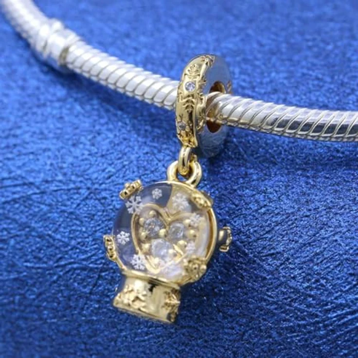 Anduonie Charms Gold Stopper Charms Anhänger Silber 925, roter Bead Charm für europäische Armbänder mit 4.5mm~5.0mm Lochgröße – Bild 2