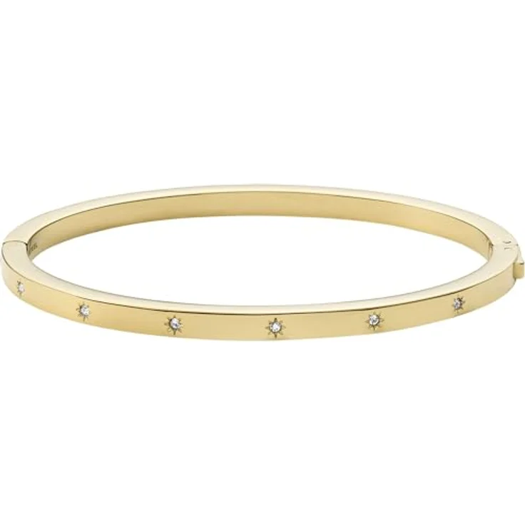 Fossil Damen-Armband Sutton, goldfarbener Edelstahl, Länge: 61mm x 57mm, Breite: 4mm, Druckknopfverschluss, JF03872710 – Bild 1