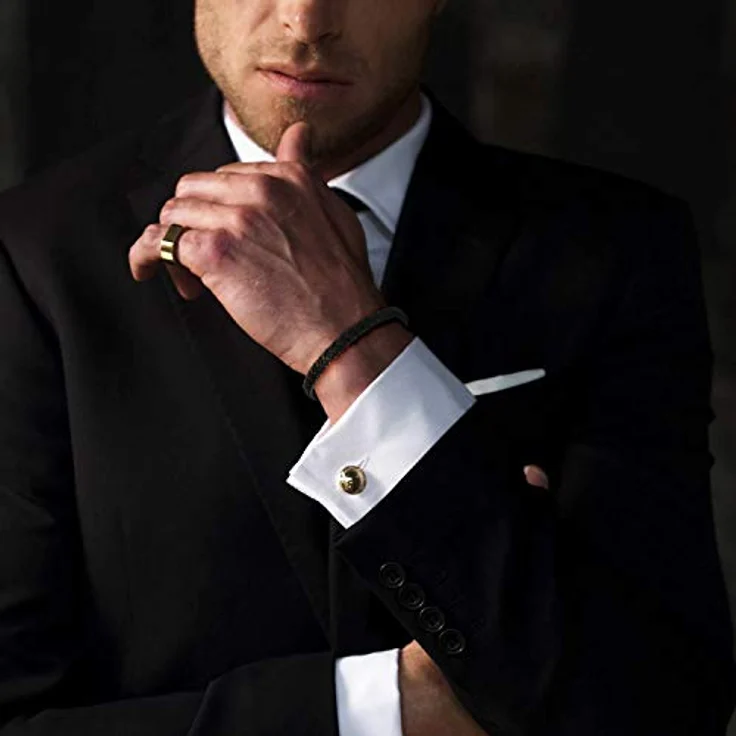 Casisto.J Herren Lederarmband aus echtem Leder, geflochten, Edelstahl Schnalle, Schwarz oder Braun mit Magnetverschluss, Geschenkbox und VIP Geschenkkarte – Bild 5