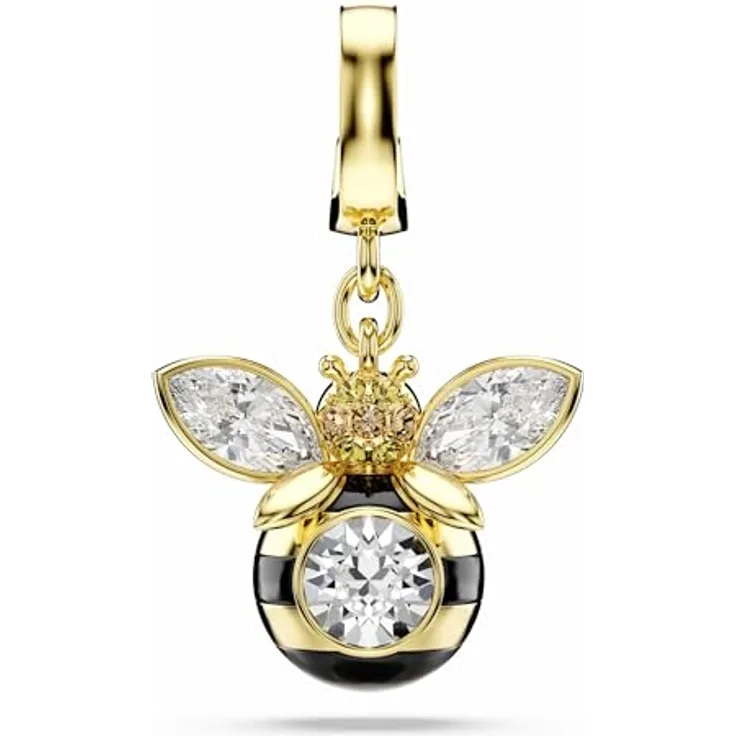 Swarovski Idyllia Charm, Biene mit verschiedenen Schliffen, Mehrfarbig mit Goldlegierungsschicht und klaren Kristallflügeln