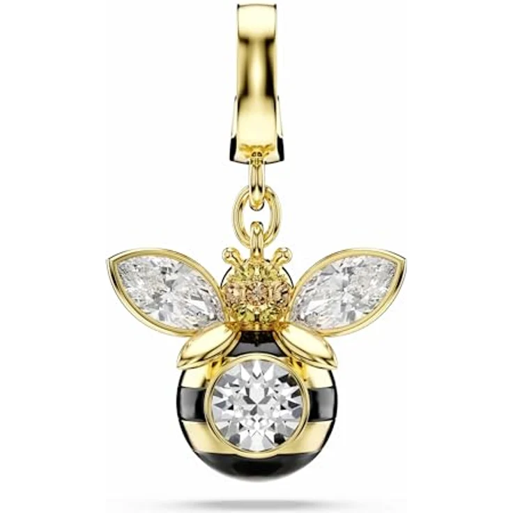 Swarovski Idyllia Charm, Biene mit verschiedenen Schliffen, Mehrfarbig mit Goldlegierungsschicht und klaren Kristallflügeln – Bild 1