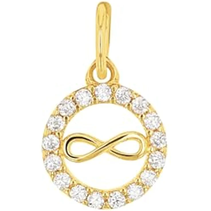 Amor Infinity Motivanhänger Damen, 375 Gold mit Zirkonia synth., 1,3 cm, in Geschenkbox – Bild 1