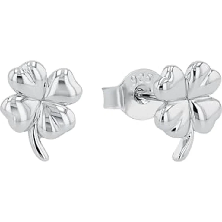 Amor 925 Sterling Silber Ohrstecker, Kleeblatt Design, 8 mm, Damen Ohrschmuck in Geschenkbox, 2016891 – Bild 1