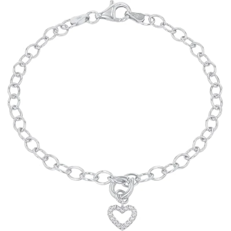 Amor Charmarmband 925 Sterling Silber Damen Armschmuck, 19 cm, mit Karabinerverschluss, in Schmuck Geschenk Box, Modell 2038572 – Bild 2