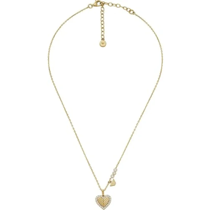 Emporio Armani Damen-Halskette aus Sterlingsilber mit Karabinerverschluss, Glänzendes Gold – Bild 2
