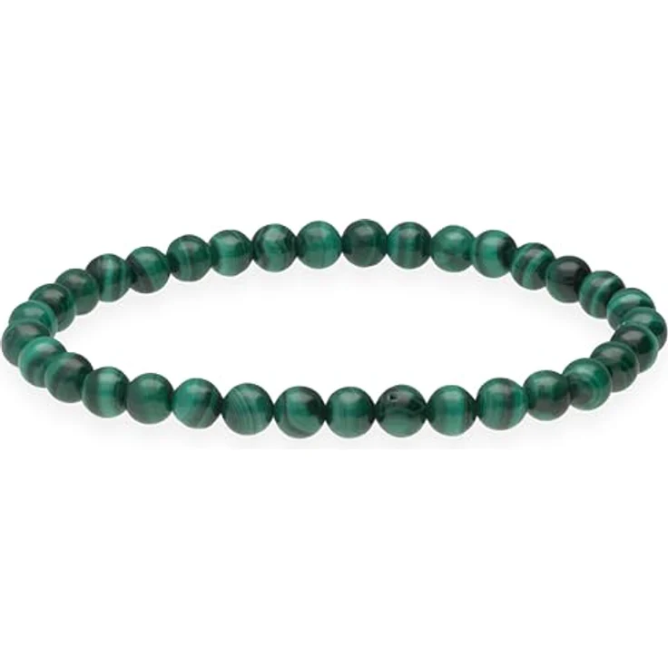 Lebensquelle Plus Kugelarmband Malachit | Perlen Armkette 6 mm | Dehnbar und hochwertig gefertigtes Edelsteinarmband für Damen – Bild 1
