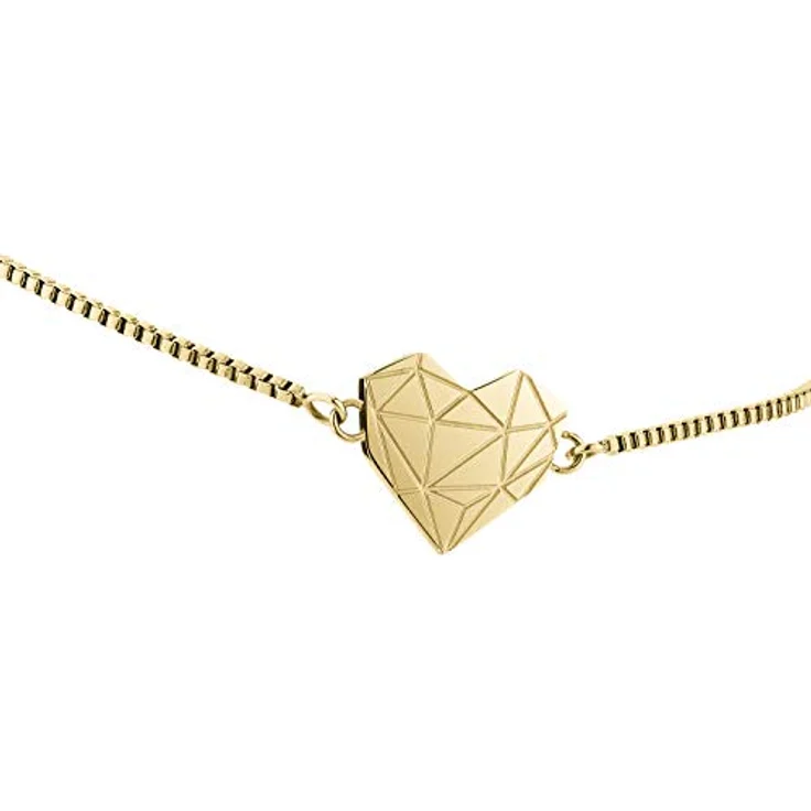 LIEBESKIND Damen Armband Herz, goldplattierter Edelstahl, Venezianerkette, 20 cm – Bild 2