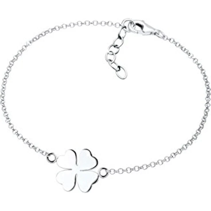 Elli Damen-Armband Kleeblatt Glücksbringer aus 925 Sterling Silber, handgefertigt, anlaufgeschützt, hochglanzpoliert – Bild 2