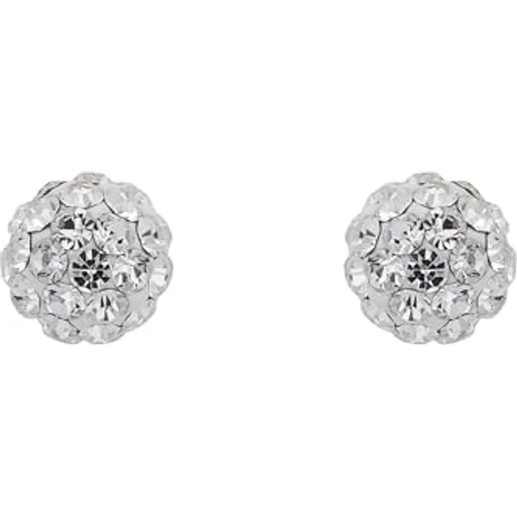 Amor Ohrstecker 925 Sterling Silber, Damen Ohrschmuck mit Kristallglas und Zirkonia, 0,6 cm, Silber, in Schmuck Geschenk Box – Bild 4