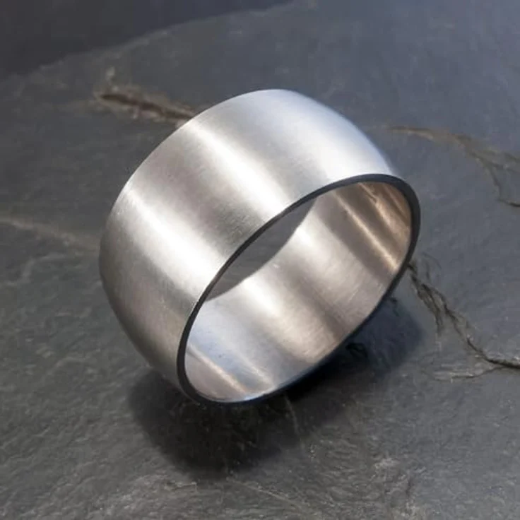 Fly Style Breiter Edelstahl Bandring, Minimalistischer Daumenring für Herren und Damen, Hochwertiger Verlobungs- und Ehering, Größe 23.9 mm, Polierte Oberfläche 10 mm – Bild 5