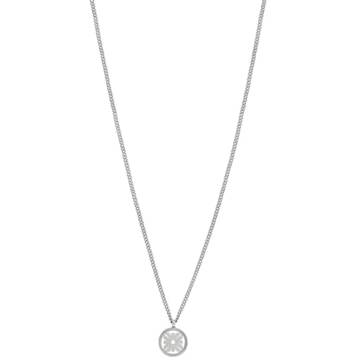 Emporio Armani Herrenkette Anhänger EGS3040040, Edelstahl in Silberfarben mit gebürstetem Finish und Karabinerverschluss – Bild 1