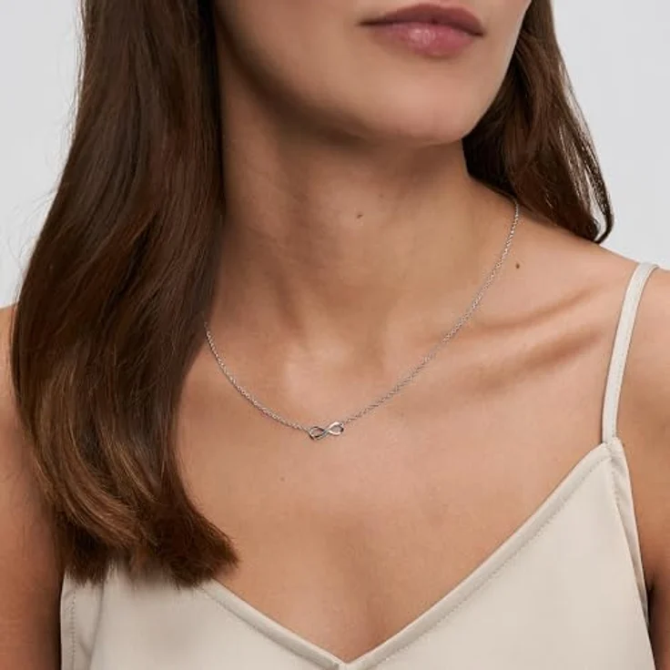 s.Oliver Necklace - Elegante Halskette aus poliertem 925er Silber - Rolokette 50 cm - wasserfest & hautfreundlich – Bild 2