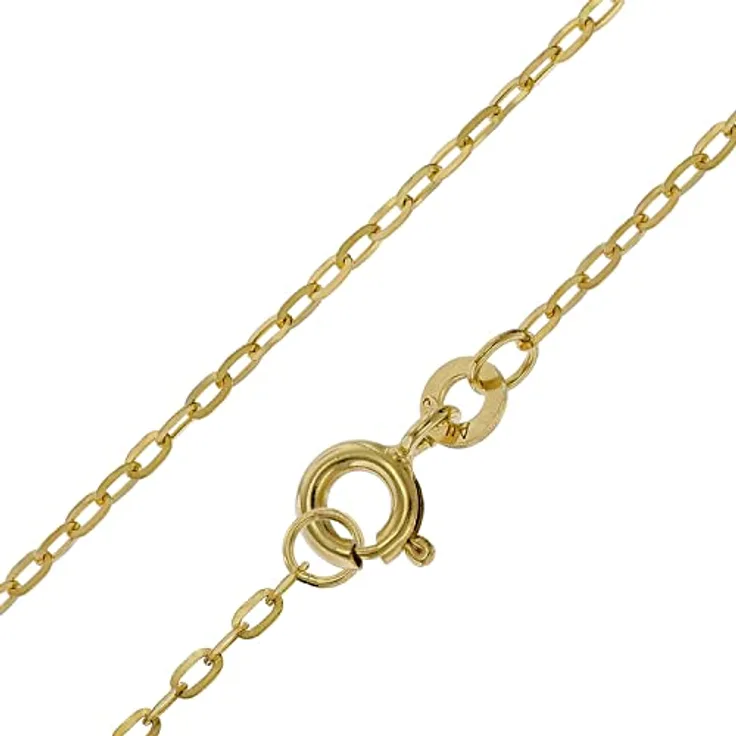 trendor Halskette Gold 333/8K Flachanker-Design 1,3 mm Breite, eleganter Halsschmuck aus Echtgold für Damen, 50 cm, in Geschenkbox