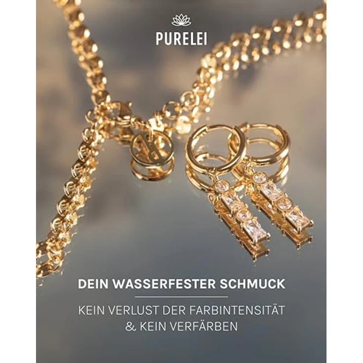 Purelei Powder Ohrringe Silber, Damenohrringe aus langlebigem Edelstahl, wasserfest, 1,4 cm Durchmesser, eleganter Modeschmuck – Bild 5