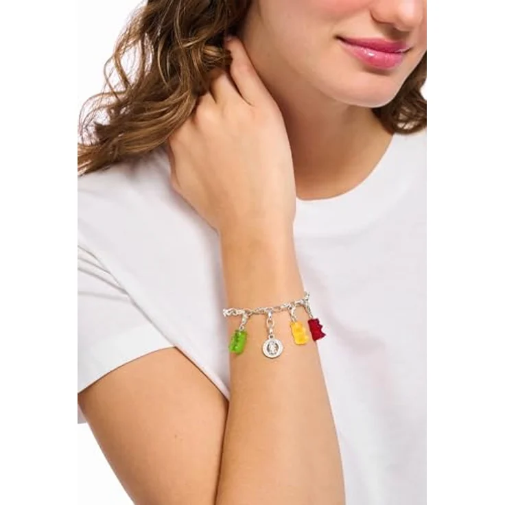 THOMAS SABO Charm-Armband THOMAS SABO x HARIBO, Gliederkettenarmband mit Goldbären-Logo-Ring – Bild 2