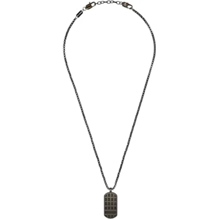 s.Oliver Herren Halskette mit Anhänger aus Edelstahl IP Gun, 55+5 cm, Schwarz, verstellbar, in Geschenkbox – Bild 4