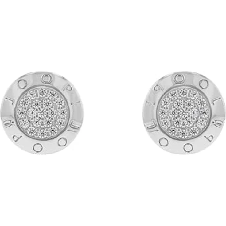 JOOP! Ohrstecker 925 Sterling Silber mit 38 Zirkonia-Steinen, rhodiniert, 10 mm, in Geschenkbox – Bild 4