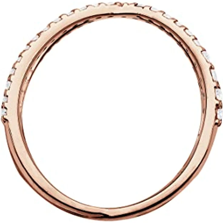 Elli Ring Damen Wickel X, 925 Sterling Silber rosévergoldet mit Zirkonia Kristallen, handgefertigt – Bild 3