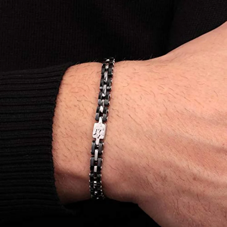 Maserati Jewels Herrenarmband JM420ATI02, 22 cm, aus Edelstahl und Keramik mit PVD-Beschichtung, Maserati-Blau-Finish, Clipverschluss – Bild 5