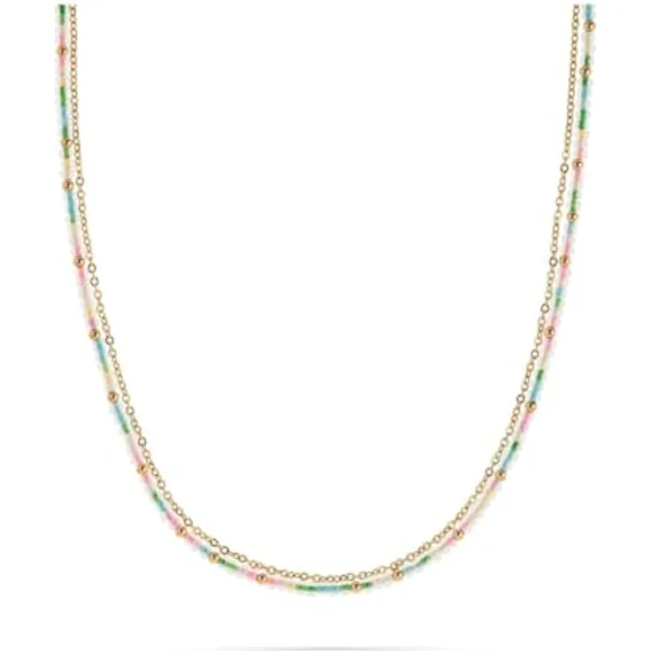 Guido Maria Kretschmer Damen-Kette Edelstahl und Kunststoff, zeitloses Design, One Size, Schwarz