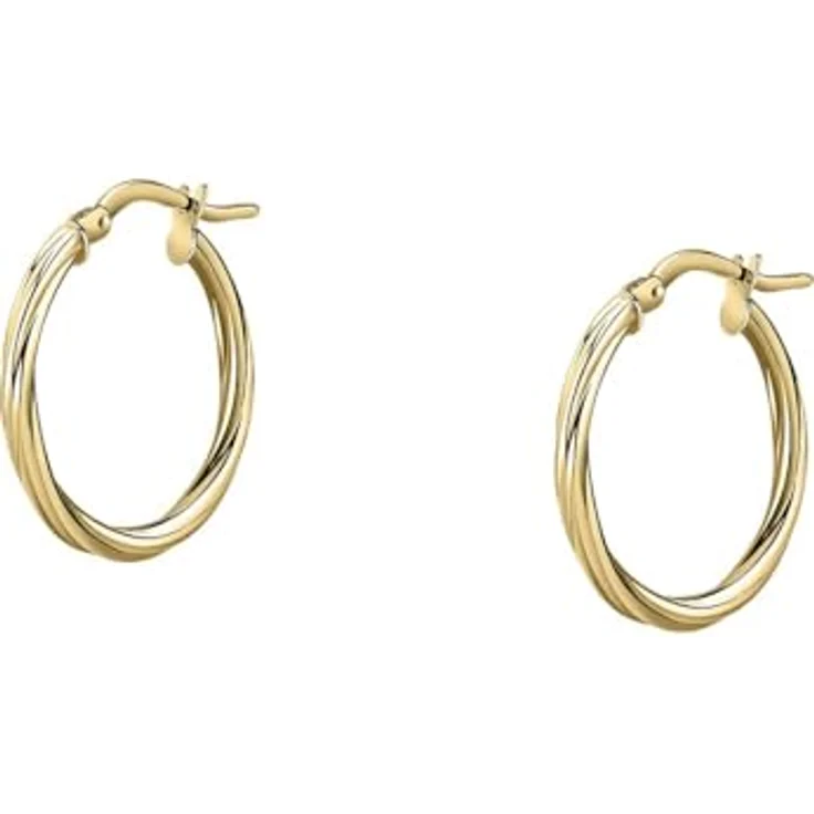 FAVS Damen-Creolen 375er Gelbgold, zeitloses Design, One Size – Bild 1
