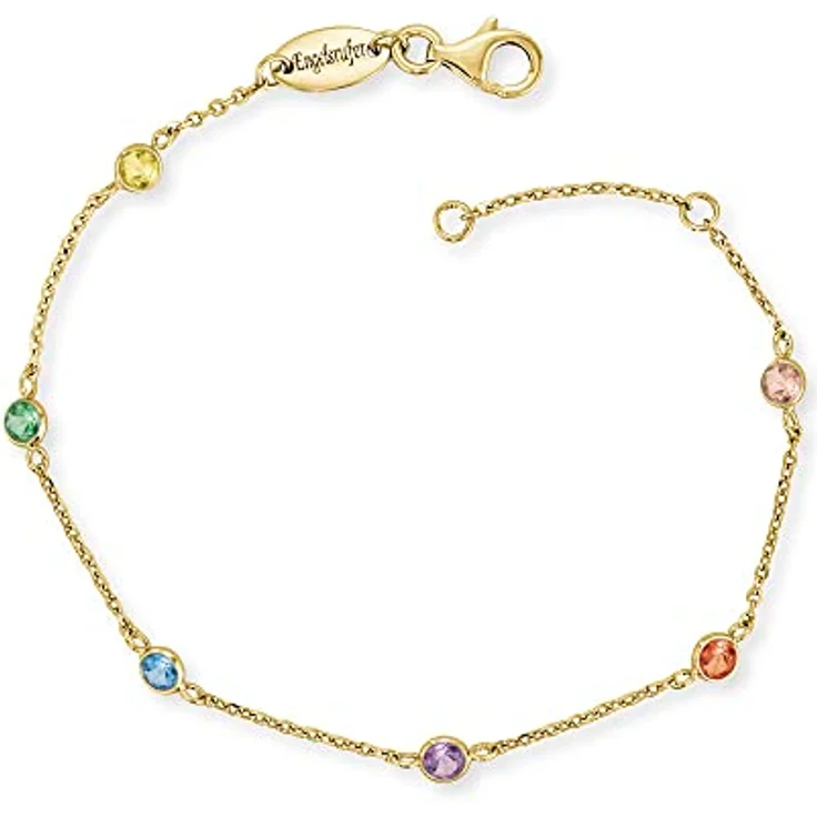 Engelsrufer Damen Armband, vergoldetes Sterling Silber mit Multicolor Zirkonia, verstellbar 17-19 cm, nickelfrei, Allergiker geeignet – Bild 1