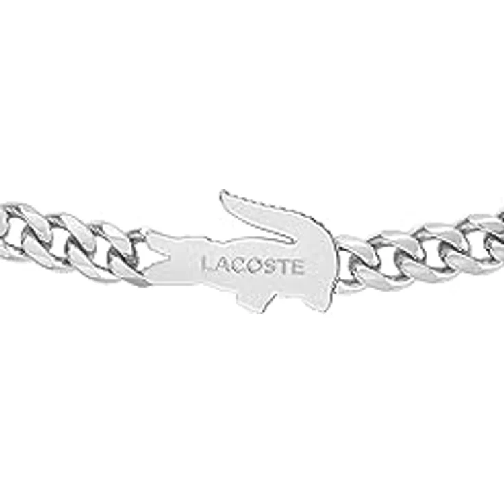 Lacoste Gliederarmband ARTHOR, Panzerarmband aus poliertem Edelstahl mit Lacoste-Krokodil-Logo, 19 cm Innenumfang, Karabinerverschluss – Bild 3