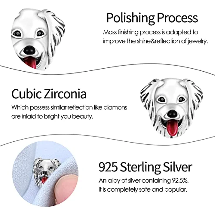 TINSLO Charm Anhänger B11, 925 Sterling Silber mit Zirkonia-Steinen, kompatibel mit Pandora Armband und Halskette für Frauen und Mädchen – Bild 4